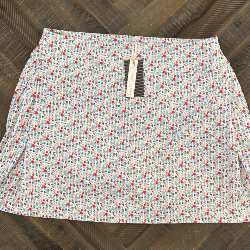 Fairway & Greene Paradise Floral Skort L UPF 50 Golf Tennis Athletic Skirt Short - Picture 10 of 14